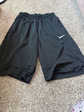 Nike Black Mesh Training Shorts with White Swoosh